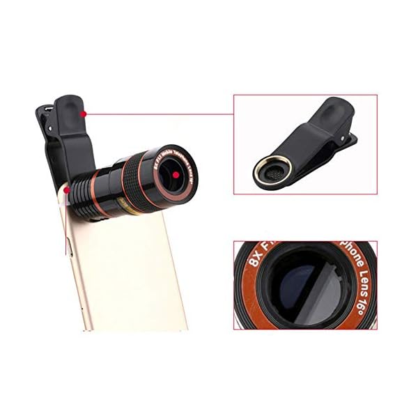 BYFRI 8X Hd-handy-objektiv-28x Teleobjektiv Shutter Für Handy-Kamera Vergrößerungsglas Schwarz – Bild 5
