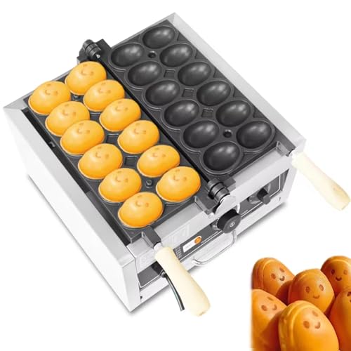 XGHDPBM Gaufrier Commercial à Bulles d'œufs, gaufrier électrique antiadhésif en Forme de Boule d'œufs de 1,8 KW, Machine à crêpes chauffante Double Face en Acier Inoxydable for Restaurant et Maison