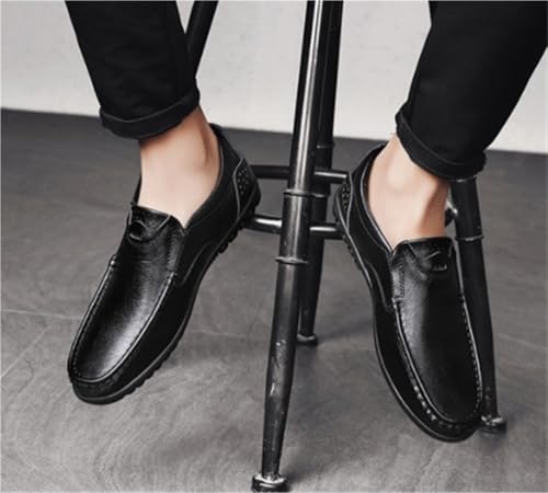 Loafers for Men Cowhide Stitching Details Round Toe Breathable Flat Heel Anti-Slip Slip Resistant Fashion Walking Slip-ons2