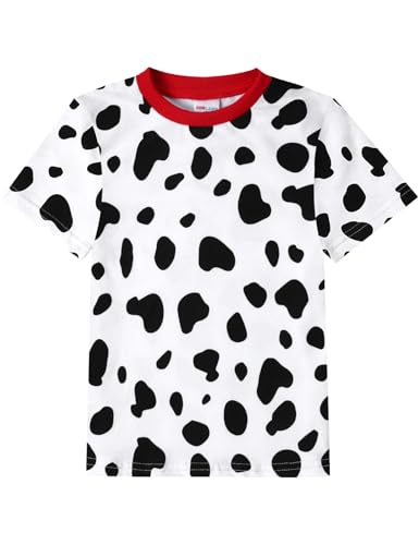 COSLAND Toddler Dalmatian Shirt Kids Halloween Costume, White, 3T