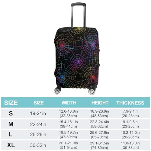 Colorful Neon Spider Web Halloween Luggage Cover Travel Suitcase Cover Luggage Protector 22-24 Inch2