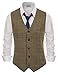 PJ PAUL JONES Mens Suit Vest Casual Slim Fit 5 Button Dress Tweed Herringbone Waistcoat