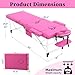 civama Massage Table Massage Bed Portable, 26 LBs Light Weight Foldable Tattoo Facial Care Spa Lash Bed Aluminum Frame with Accessories Carrying Bag, Pink