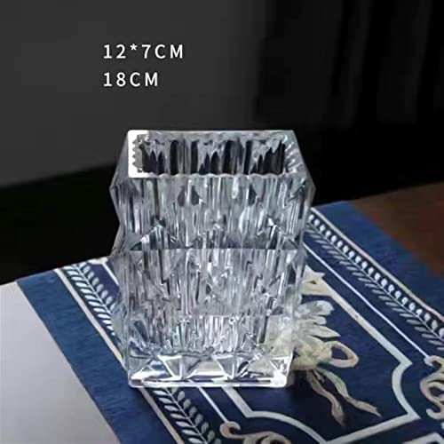 Vase transparent pour arrangement de fleurs et centre de table de salon moderne - 3