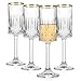 Cambareign Sektgläser 4er Set, 200ml Champagner Gläser mit Goldrand, Kristall Quadratisch Sektgläser Glas, Geschenk für Geburtstag, Hochzeit, Jahrestag