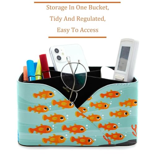 Rangement de bureau poisson sous-marin orange porte-crayons 4 compartiments