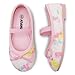 ADAMUMU Girls Toddler Pink Floral Cartoon Mary Jane Flats for Daily Wear