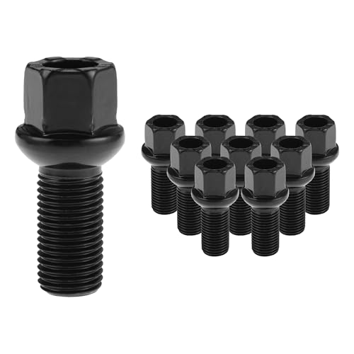 Pernos de Rueda M14x1.5 Negros Tornillos de Llantas del Seat de Rueda Audi 100 Eje Delantero Trasero