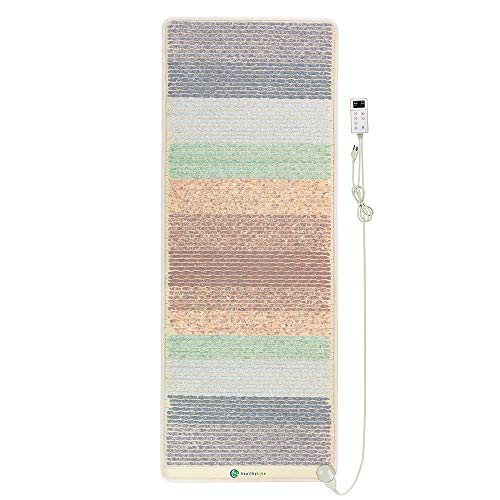 HealthyLine Full Body Far Infrared Heating Pad - 7 Chakra Crystals for Balancing and Reiki - Large Heated Mat 74” x 28”