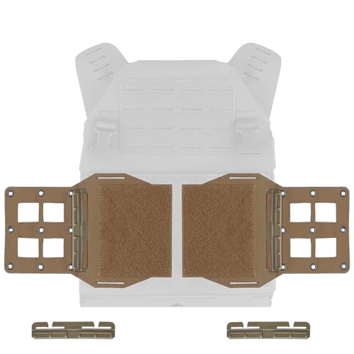 Tactical Cummerbund Extension Wing Side Molle Expander Organizer Wing with Hook and Loop Panel for Tactical Vest (Tan)
