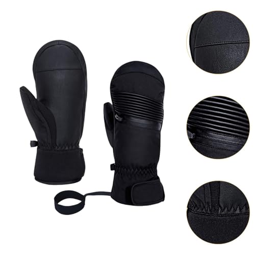 Winter Ski Gloves 1 Pair Waterproof Keep Warm Snow Mittens Snowboard Gloves Adults Snow Mitts for Running Skating Outdoor- Total Length 25.5cm4