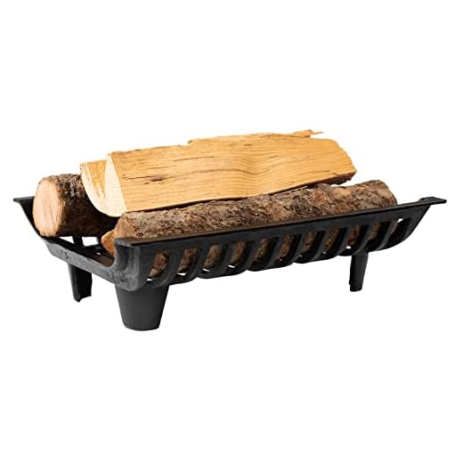 AGTEK Fireplace Grate 18 inch Cast Iron Fire Place Grates Heavy Duty Wood Stove Chimney Burning Rack Holder