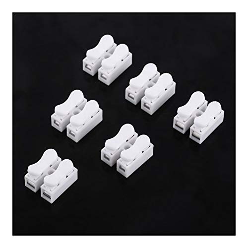 Bornier blanc 2 broches haute tension 10A pour connexion rapide de cable | Lot de 100pcs