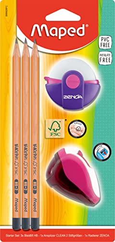 Set escolar Maped con 3 lápices, borrador y sacapuntas miniatura 1