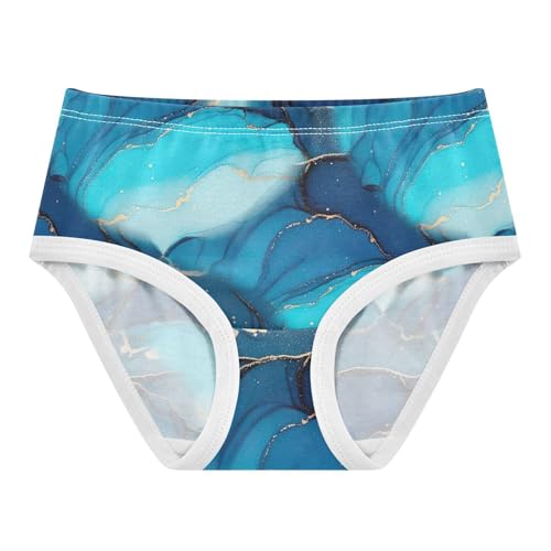 Joisal Toddler Girls Underwear 2t Cotton Girl Panties Cute Artistic Briefs Undies Kids Blue Turquoise Art Gold