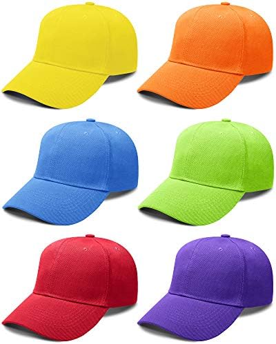 6 Pieces Unisex Baseball Cap Classic Baseball Cap Adjustable Baseball Hat for Running Workouts Outdoor Activities (Classic Colors)