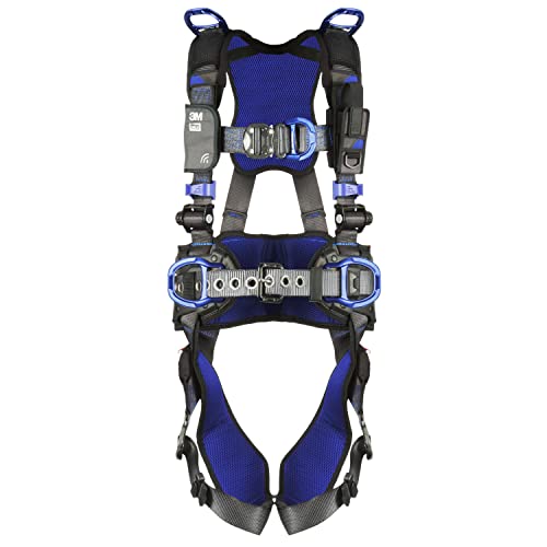 3M 1113708 DBI-SALA ExoFit X300 Climbing/Positioning/Rescue Safety Harness Fall Protection, OSHA, ANSI, Back, Hip, Front, and Shoulder D-Rings, Auto-Locking Quick Connect Leg and Chest Buckles, 2X