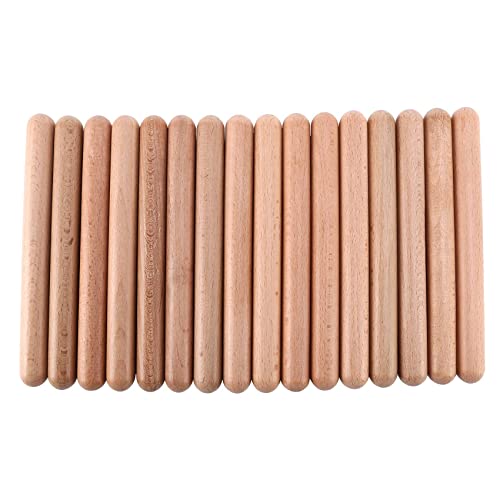 Bruafsir 8 Pairs Classical Wood Claves Percussion Instrument Natural Hardwood Rhythm Sticks Percussion Rhythm Sticks Gift