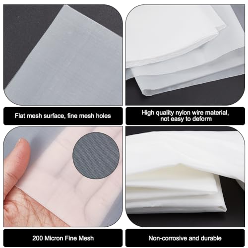 BENECREAT 200 Mesh Feinfilter-Netzgewebe, 200x100cm Lebensmittelechtes Nylon-Netzfilter Wassersieb Zum Filtern von Weinverunreinigungen/Filtern von Farbe