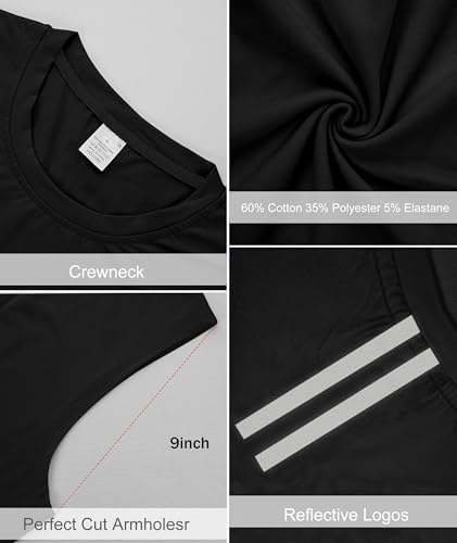 Holure 3 Pack Men's Gym Tank Tops Workout Sleeveless T-Shirts Athletic Muscle Tank Training Bodybuilding Tee Shirts Black/Black/Black-L - 4