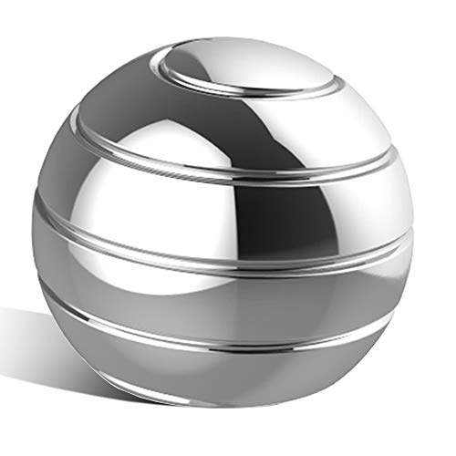 QUMAX Kinetic Desk Toy Stress Relief Toy Metal Fidget Optical Illusion Spinning Ball for Adults, Kids, Anti Anxiety, ADHD