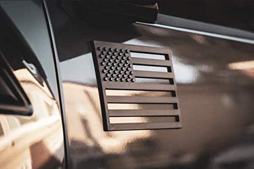 TACTILIAN Black American Flag Emblem Decal Cut-Out - Set of 2 3D 3M Adhesive Badge for Car, Truck, SUV, Pickup Trucks, Van, Motorcycle (2 Pack) Black American Flag Emblem Decals Cut-out