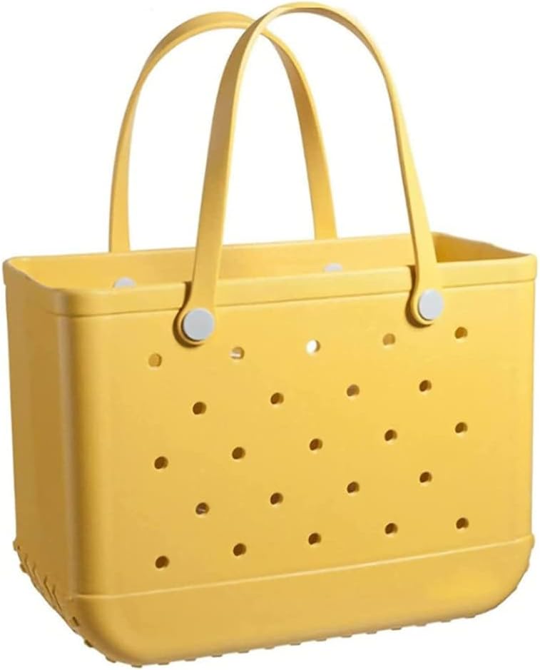 Slednecks Oversized Rubber Beach Bags Outdoor EVA Portable Travel Tote Bag Waterproof Sandproof Washable Sports Handbag for Beach, Sports, Market,Yellow