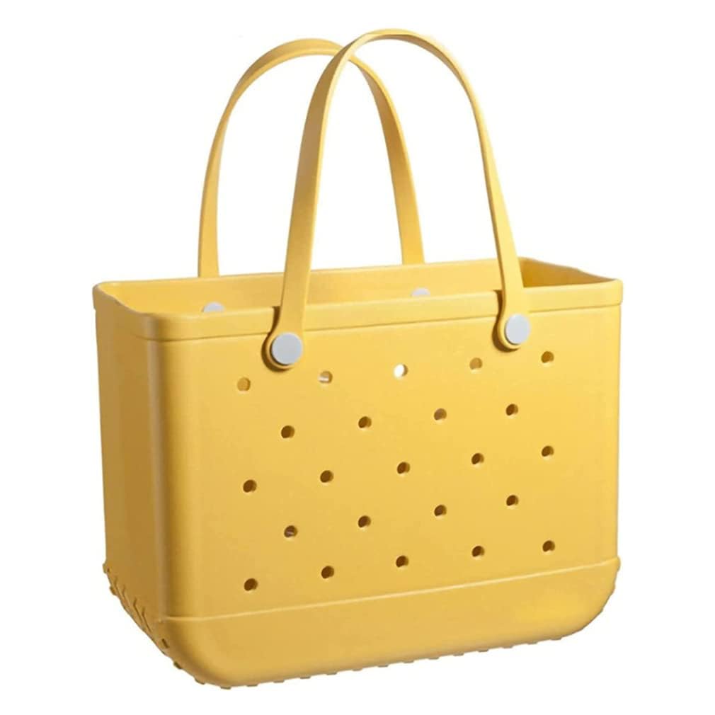 Slednecks Oversized Rubber Beach Bags Outdoor EVA Portable Travel Tote Bag Waterproof Sandproof Washable Sports Handbag for Beach, Sports, Market,Yellow