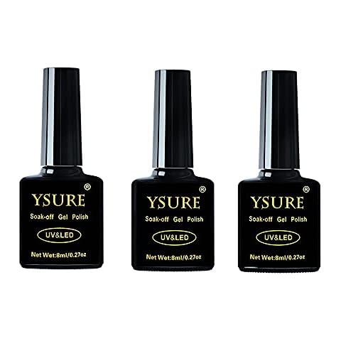 YSURE Gel Nail Polish Base Coat and Top Coat Matte Top Coat Gel Polish Set Soak Off UV LED Nail Varnish Lacquer Manicure Set 3×8ml Cover