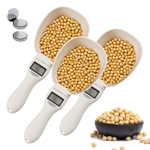 Cuchara medidora digital, balanza digital de medición de alimentos, 800 g/0,1 g, alta precisión con pantalla LCD, cuchara de pesaje para el hogar para cocina (3 piezas)