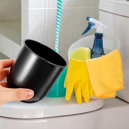 Image of Zerodeko Toilet Brush Holder Set with 15 Compact Plastic Cleaning Brush Cups for Bathroom Storage Space-Saving Organizer