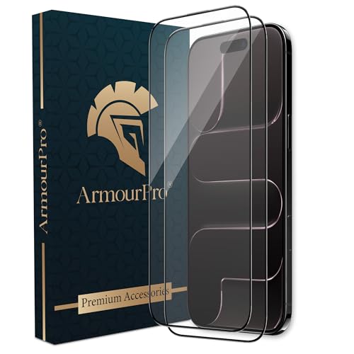 Image of ArmourPro Tempered Glass for iPhone Air - 9H Anti Scratch Screen Protector, Edge to Edge Coverage, HD Clarity, Smooth Touch, Case Friendly | Black, Pack of 2