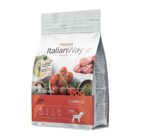Croccantini per Cani Giuntini Italian Way Sensitive Intestinal Aid Maiale e Piselli Integrali Adult Medium Maxi 3kg Made in Italy