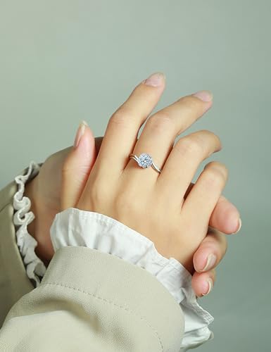 925 Sterling Silver Engagement Ring for Women Promise Ring for Her Wedding Bands Cubic Zirconia Ring Size 4-10.53
