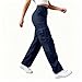 MaMiDay Baggy Cargo Pants for Women High Waisted Open Leg Pants Lightweight Hiking Streetwear Fashion Outfits with Pockets Blue