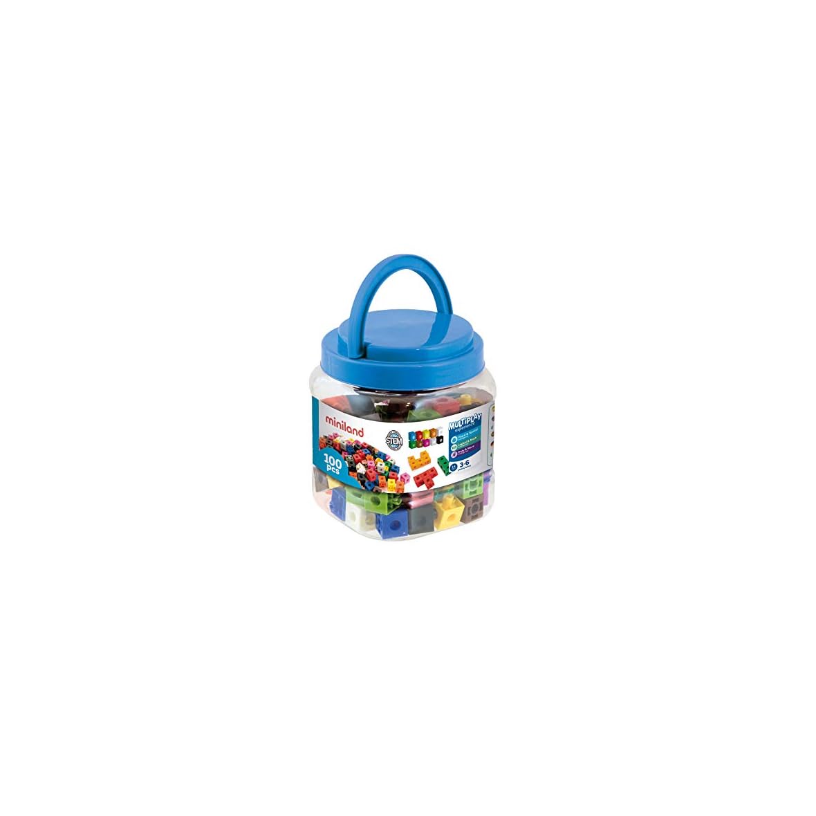 Miniland- 2 Cm (100 Piezas) Cubos Para Juego Matemático (95210)
