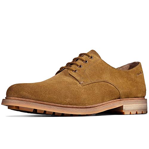Image of Clarks Men's Foxwell Hall Derbys, Beige Dark Sand Suede Dark Sand Suede, 9.5 UK