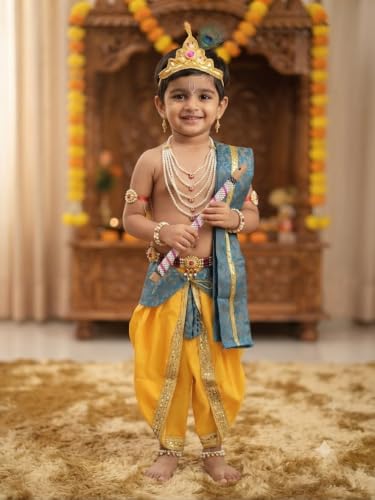 Image of Krishna Dress for Baby Boy Kids Janmashtami Costume