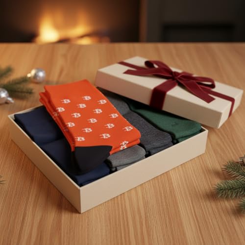 Men's Bitcoin Socks – Crypto BTC Novelty Crew Socks, Funny Cotton Sock for Men, Cryptocurrency Gift Idea - Image 6