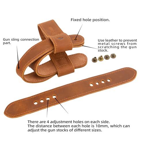 WAYNE'S DOG No Drill Stock Harness with Leather Sling Barrel Mount for Lever Action Rifles, No Swivel Stud Need (Brown) by WAYNE'S DOG - Image 3