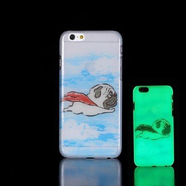iPhone 6 Case, WBowen Pug Pattern Glow in the Dark Hard Case for iPhone 6