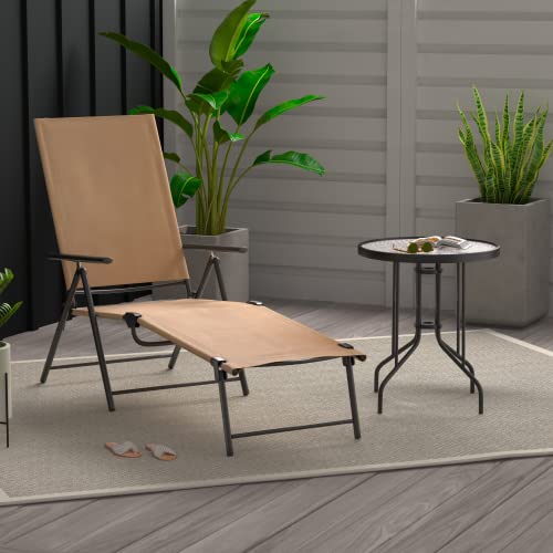 Amazon Basics Sling Outdoor Folding Reclining Chaise Lounger - 2-Pack, Tan #TOP7