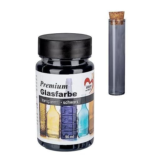Ideen mit Herz Pintura para cristal, transparente, resistente al agua, 90 ml (negro)