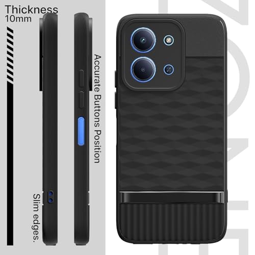 Image of Pikkme Back Cover for Redmi 15C 5G Camera Protection 3D Hexa Cube Design Silicone Protective Bumper Case (Black)