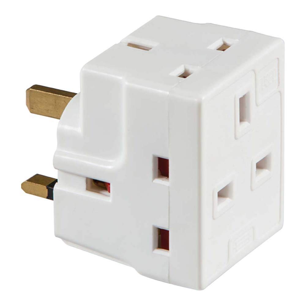 13A 3-Way Mains Fused Adaptor