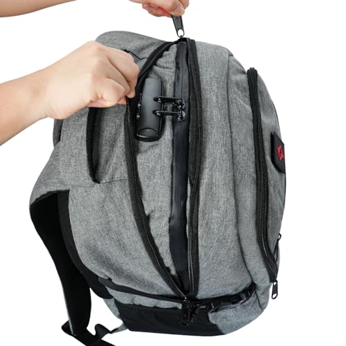 Image of Smell Proof Backpack with Lock Daypack Stash Bookbag with Combination Lock Travel Casual Daypacks Smell Proof Bags Black