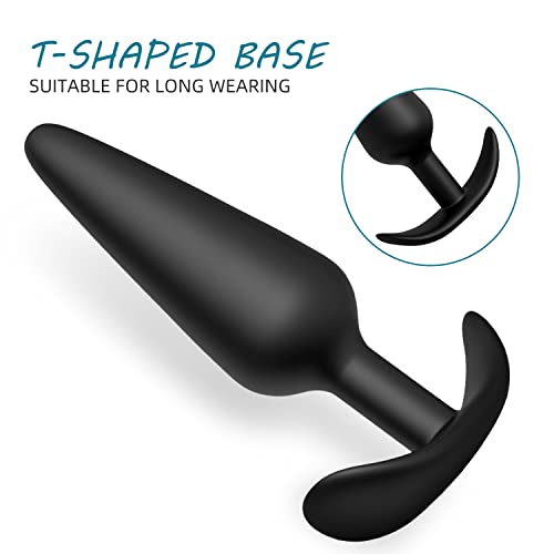 Silicone Anal Plug, Pack Of 3 Butt Plugs Training Set For Beginners Advanced Users With Flared Base Prostate Sex Toys #TOP3