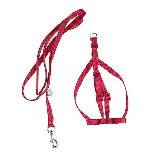 オウムの鎖 犬の鎖大型犬 引き込み式の犬の鎖 チワワ 犬の鎖格納式 犬の散歩ベルト キャリア 犬の首輪ウエストベルト ダックスフンド 鳥のハーネス 調整可能な ケージ 歩く 赤 LEDMOMO