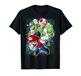 Nintendo Super Mario Luigi Paint Splatter Action T-Shirt T-Shirt