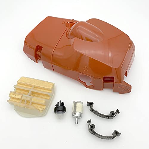 BAIJAC Kit de Filtro de Aire y Combustible con Clip de Cubierta Superior de Cilindro for Husqvarna 445 E 445e 450 450e Piezas de Repuesto de Motosierra de Gasolina